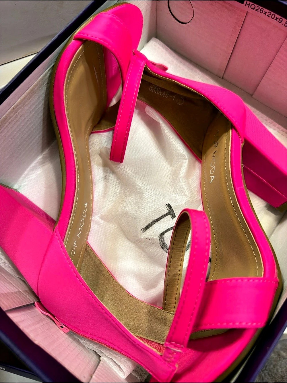 Top Moda Hannah-1 Women's Pink Strappy Heels